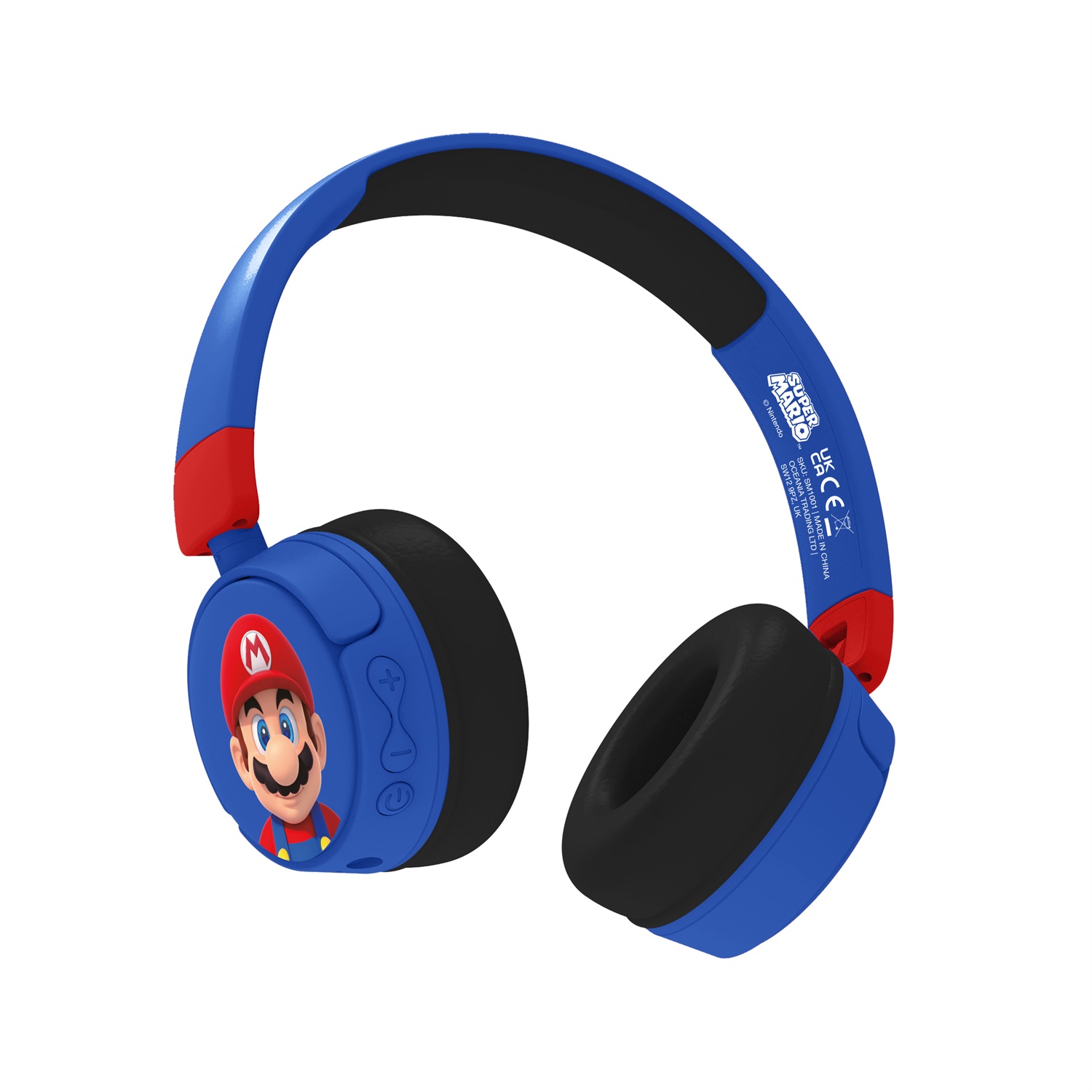 OTL Technologies SM1001 Cuffie Wireless per Bambini - Blu e Rosso, Bluetooth V5.1, Impostazioni di Volume Sicuro, Design Circumaurale