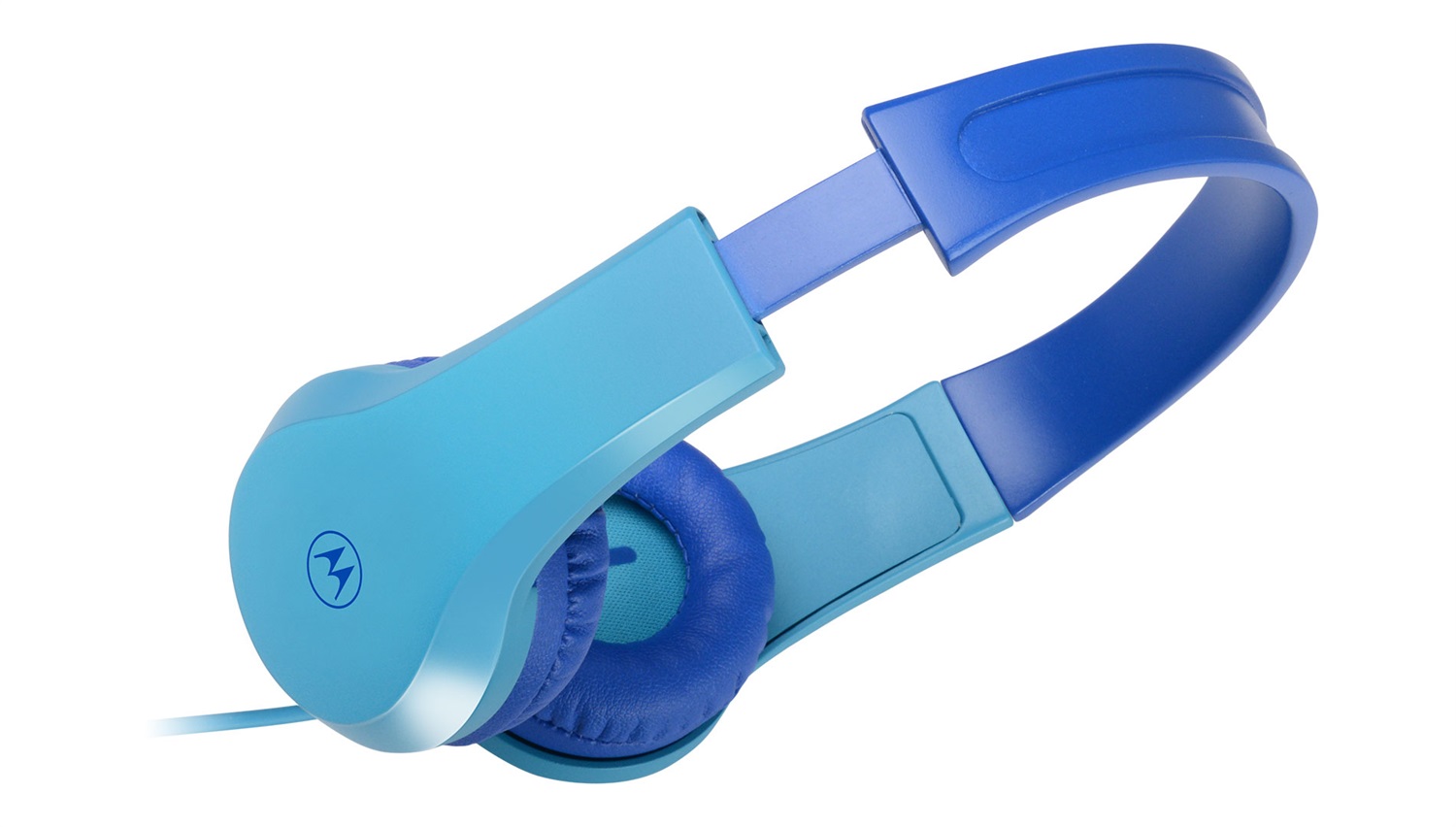 Motorola Moto JR200 - Cuffie In-ear per Bambini con Limitazione Volume 85 dB, Microfono e Splitter Audio, Blu