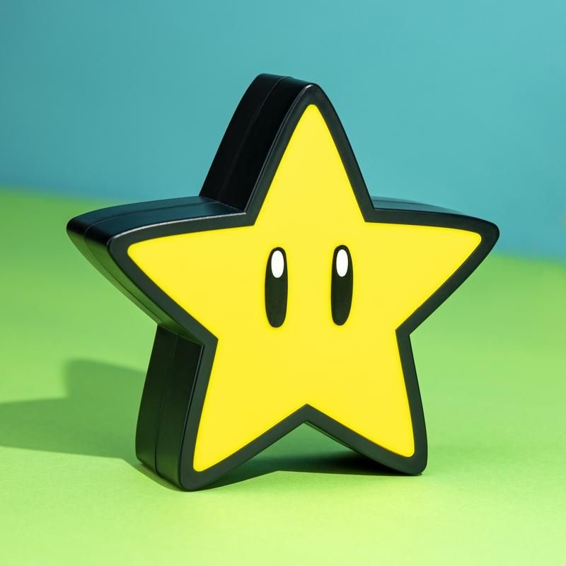 Paladone Super Mario Super Star Light - Lampada Proiettore con Suono, Illuminazione d'Ambiente, Alimentazione a Batteria e USB, Design Iconico
