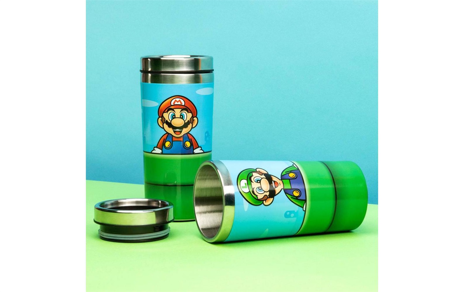 Paladone Tazza da Viaggio Super Mario Warp Pipe - Acciaio Inossidabile, 450 ml, Mantiene le Bevande Calde e Fredde, Design Ufficiale Nintendo