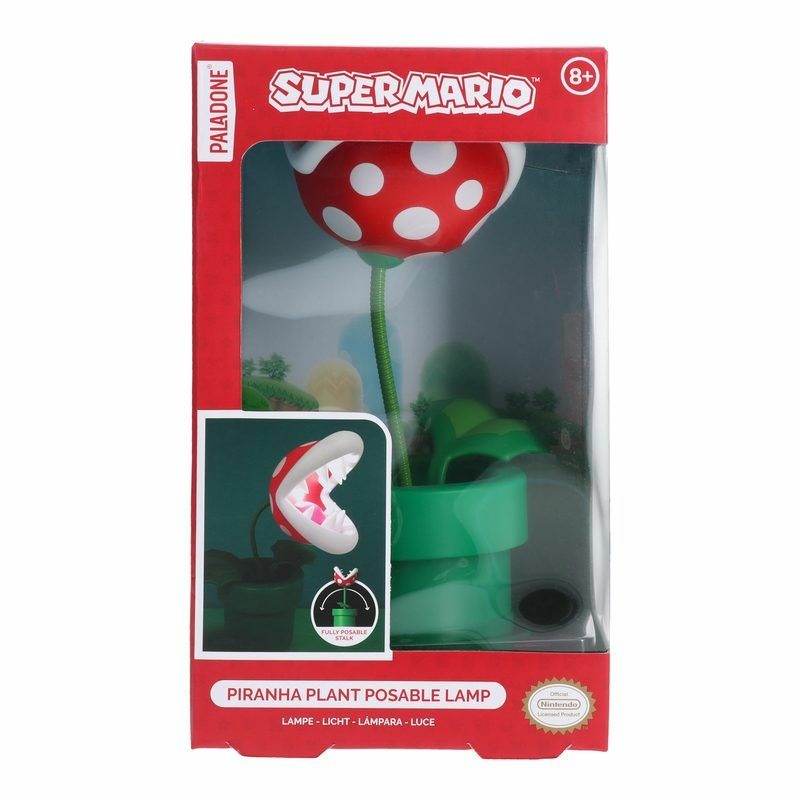Paladone Lampada Mini Super Mario Pianta Piranha - PP7448NNV2, Decorativa, Alta 20 cm, Alimentazione a Batteria