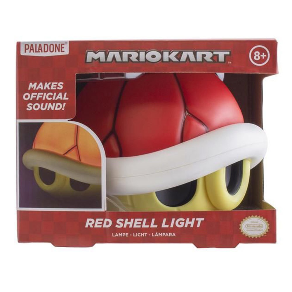 Paladone Guscio Rosso Super Mario - Lampada con Suono Ufficiale di Mario Kart, Decorazione Gaming