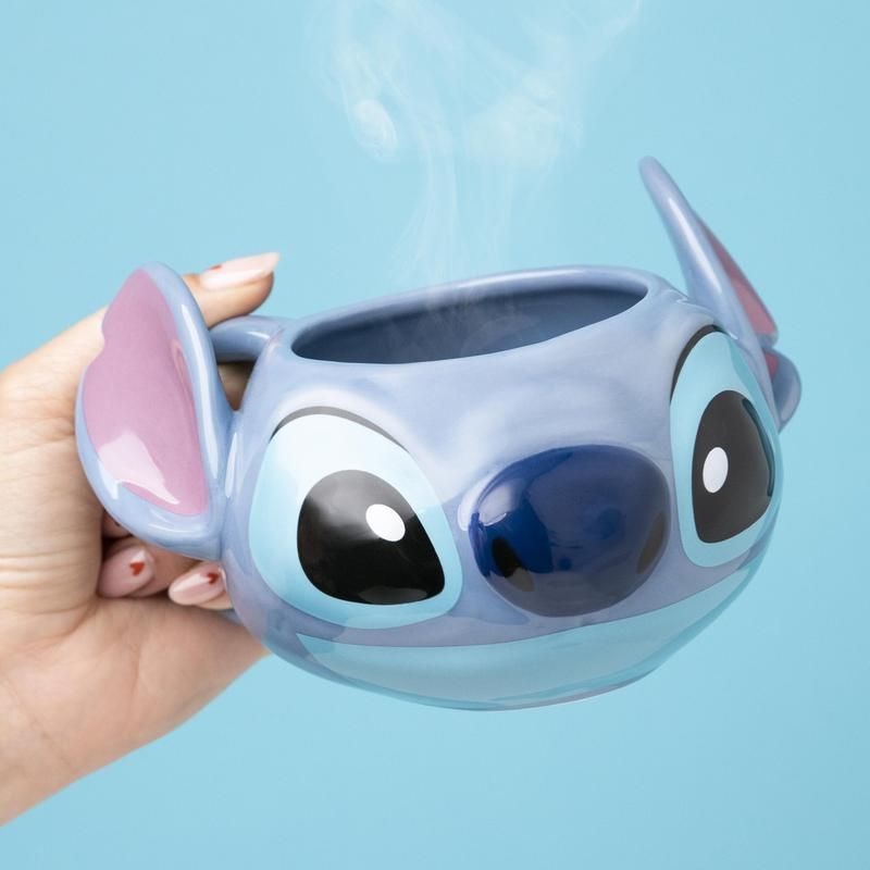 Paladone Tazza Stitch in Ceramica Dipinta a Mano - Tazza Sagomata 450ml - Regalo per Fan Disney