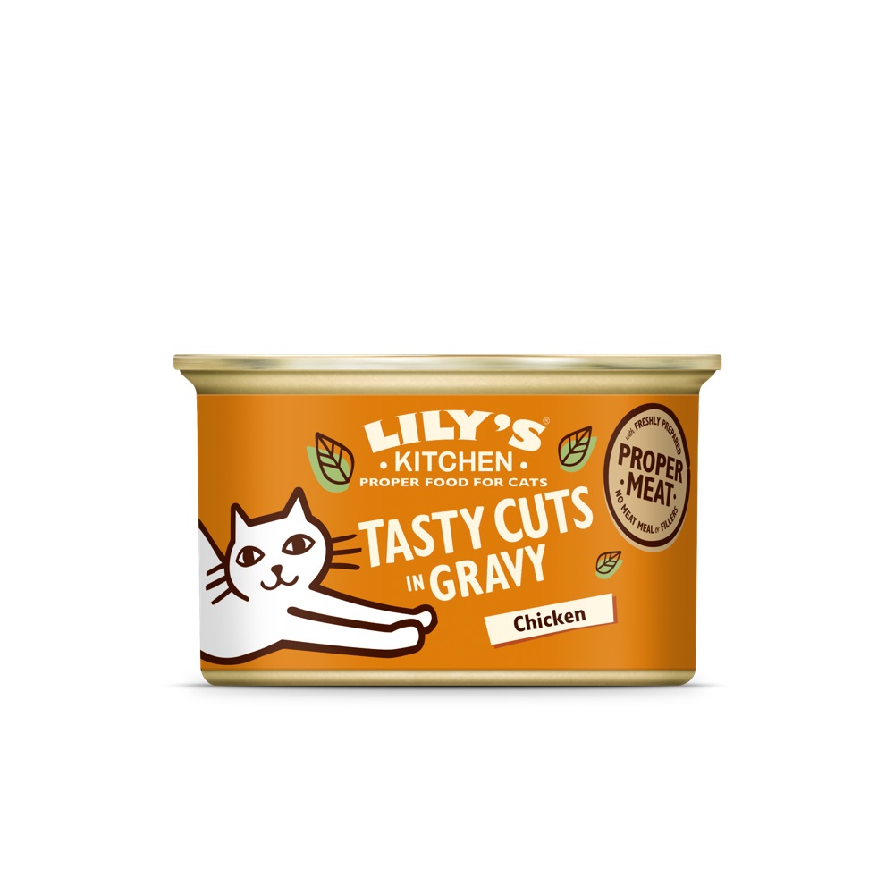 Lily's Kitchen Tasty Cuts Cibo Umido per Gatti con Pollo - 85 g, Senza Cereali e Ingredienti Naturali