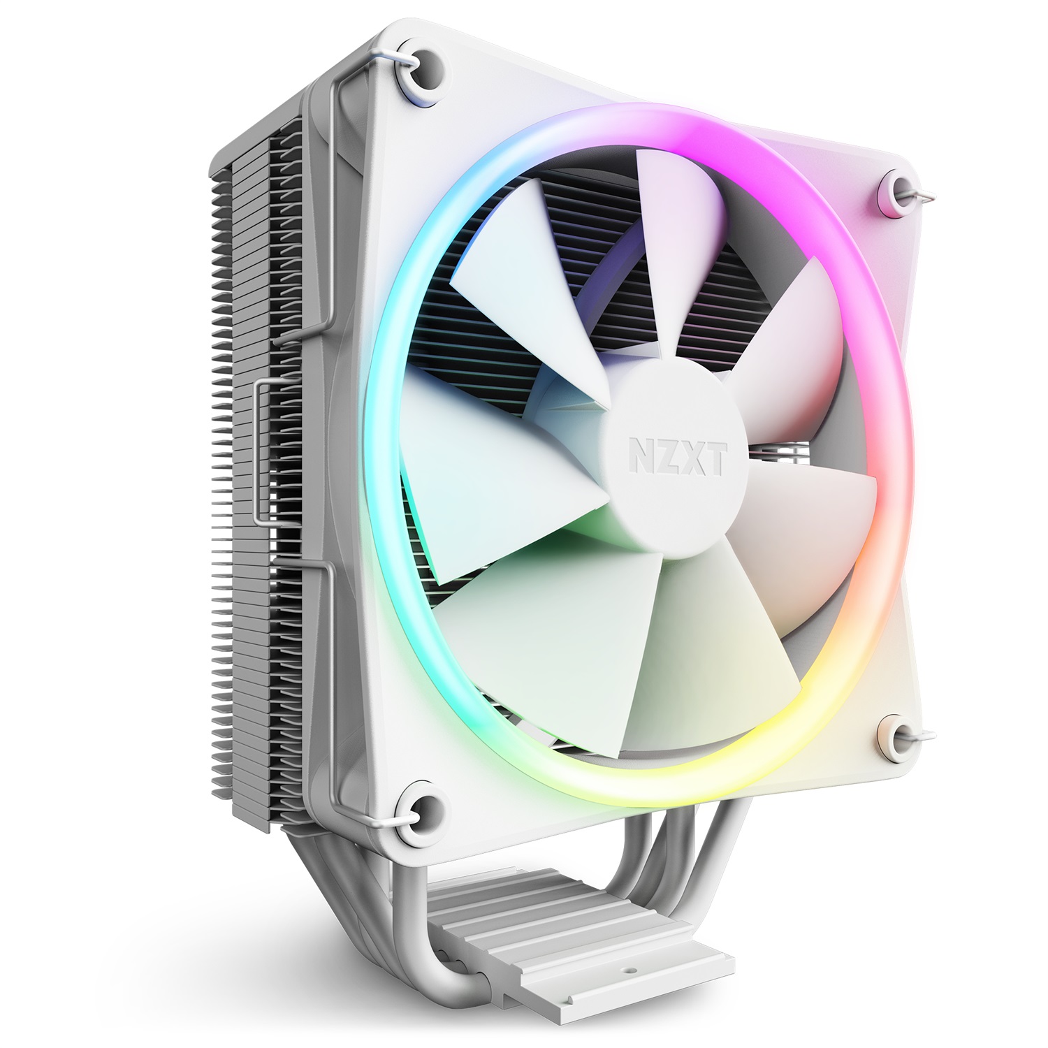 NZXT T120 RGB Dissipatore ad Aria per CPU 120mm Bianco - RC-TR120-W1, Compatibile con AMD e Intel, 4 Heatpipe in Rame, Cuscinetti Fluidodinamici