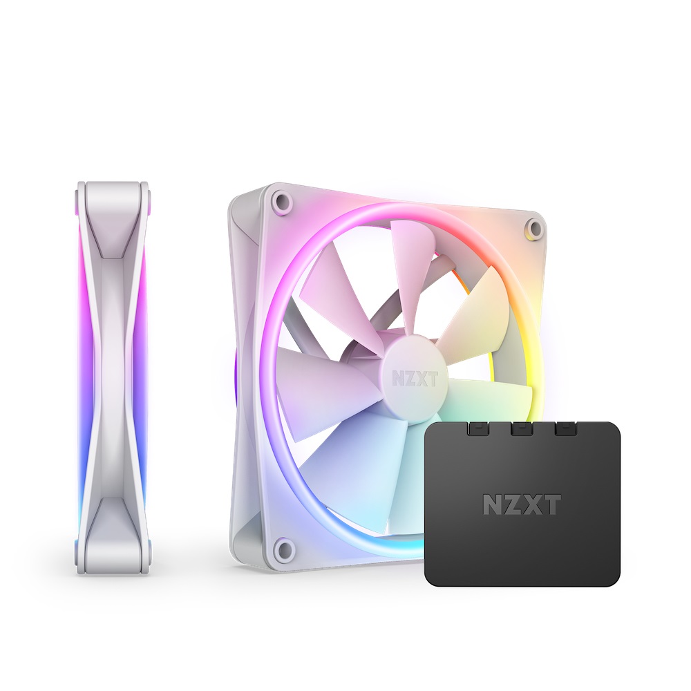 NZXT F140 RGB DUO Twin Pack - Ventilatore 14 cm Bianco con 20 LED RGB e Controller - 2 pz