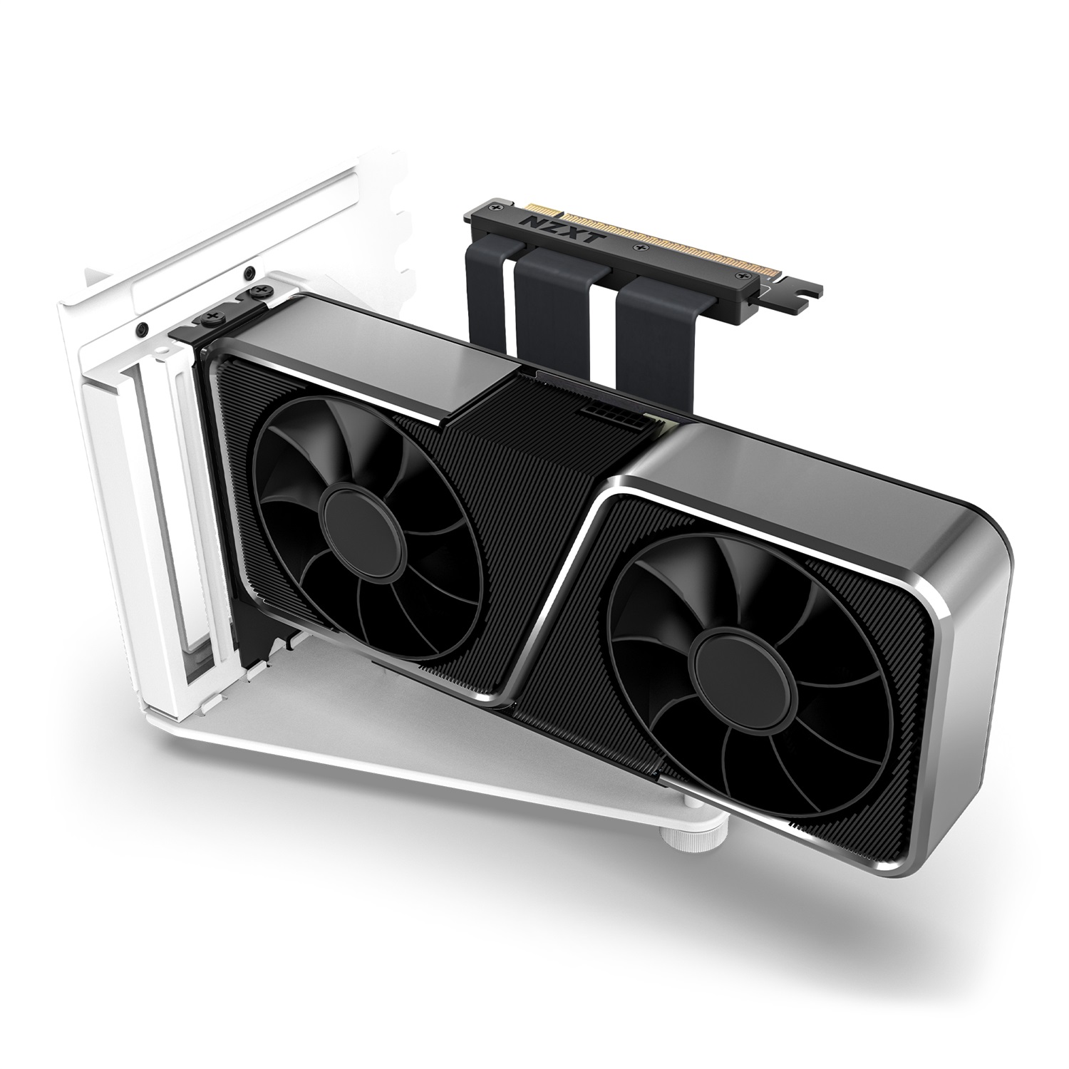 NZXT Kit di montaggio verticale per GPU AB-RH175-W1 - 175 mm - Bianco - Supporto in acciaio robusto con cavo riser PCIe 4.0x16