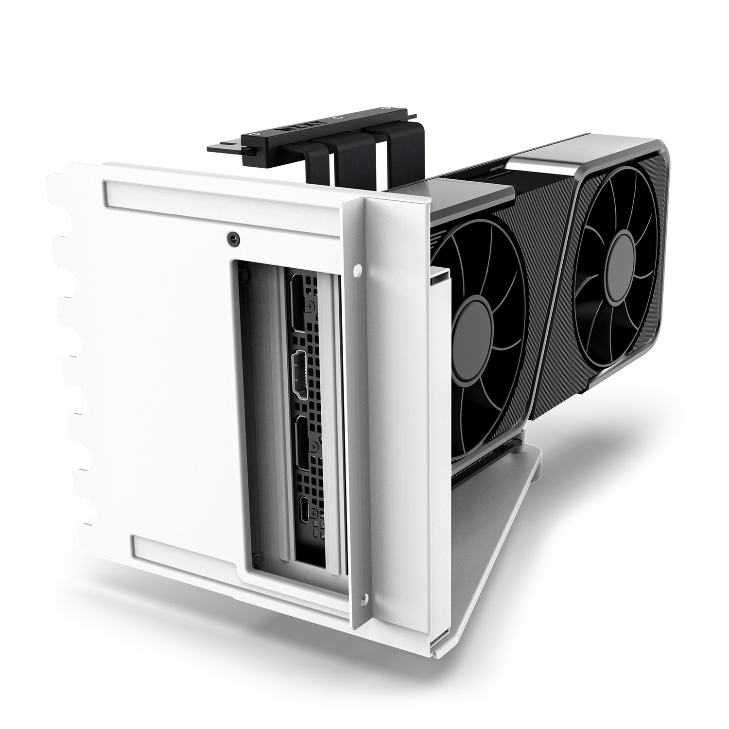 NZXT Kit di montaggio verticale per GPU AB-RH175-W1 - 175 mm - Bianco - Supporto in acciaio robusto con cavo riser PCIe 4.0x16