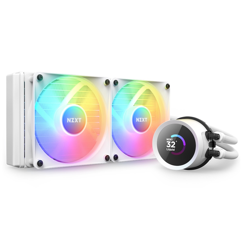 NZXT Kraken 240 RGB Raffreddatore di liquidi tutto in uno 240mm Bianco con Display LCD e Ventole RGB