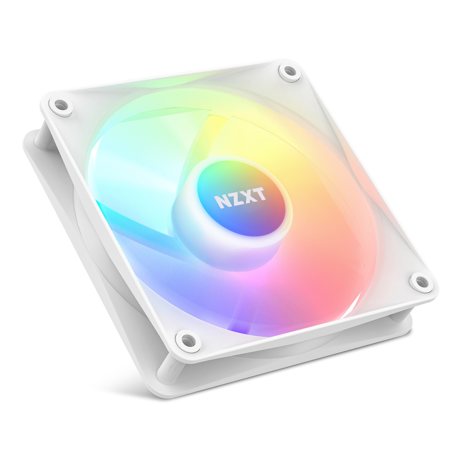 NZXT F120 RGB Core - Ventilatore 12 cm Bianco con 8 LED RGB, Controllo PWM e Cuscinetto Idrodinamico
