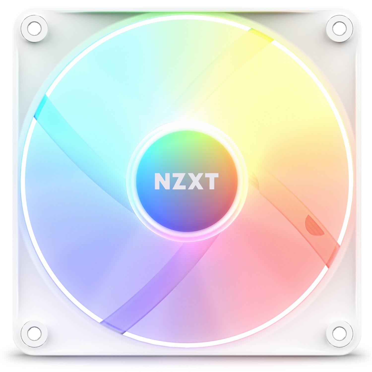 NZXT F120 RGB Core - Ventilatore 12 cm Bianco con 8 LED RGB, Controllo PWM e Cuscinetto Idrodinamico