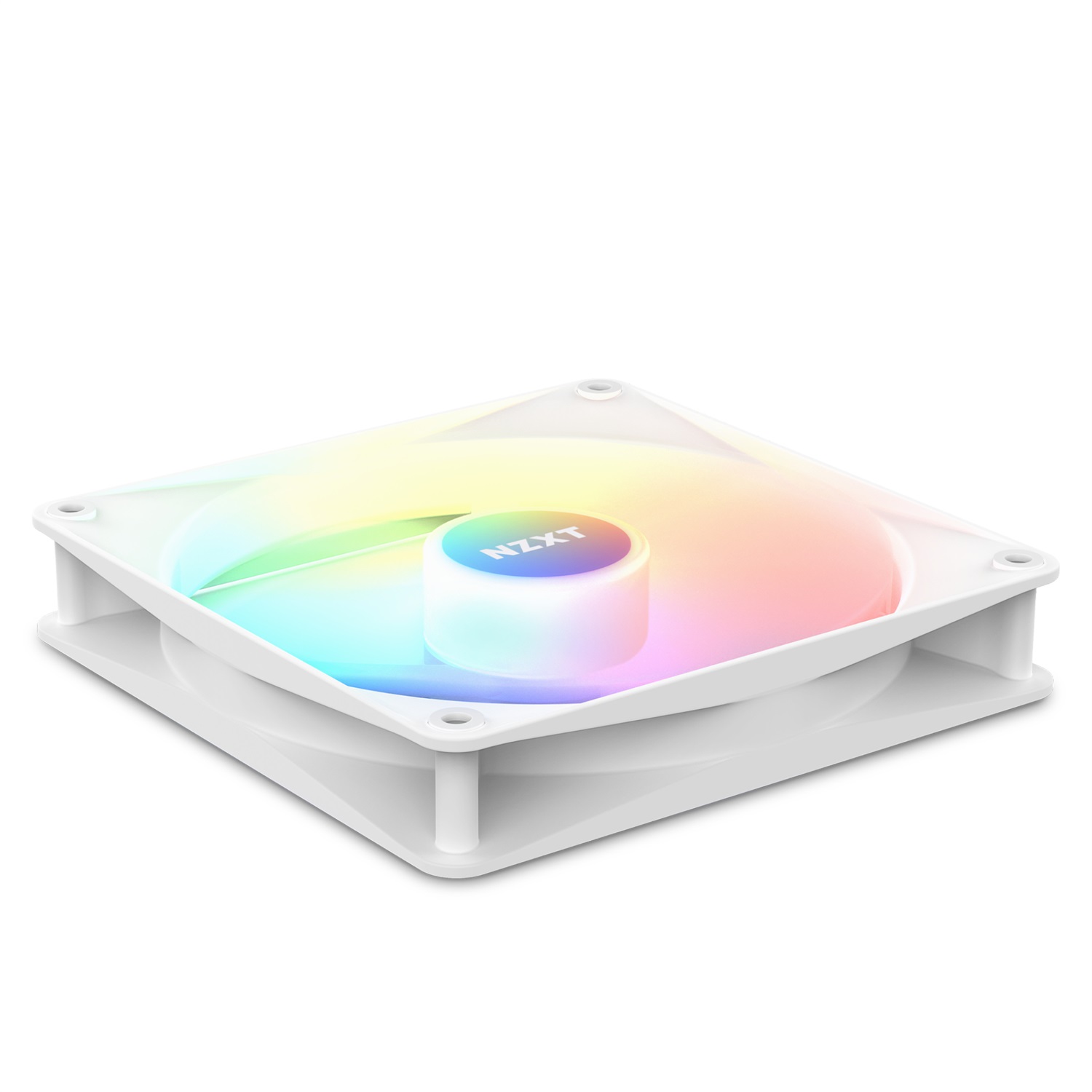 NZXT F120 RGB Core - Ventilatore 12 cm Bianco con 8 LED RGB, Controllo PWM e Cuscinetto Idrodinamico