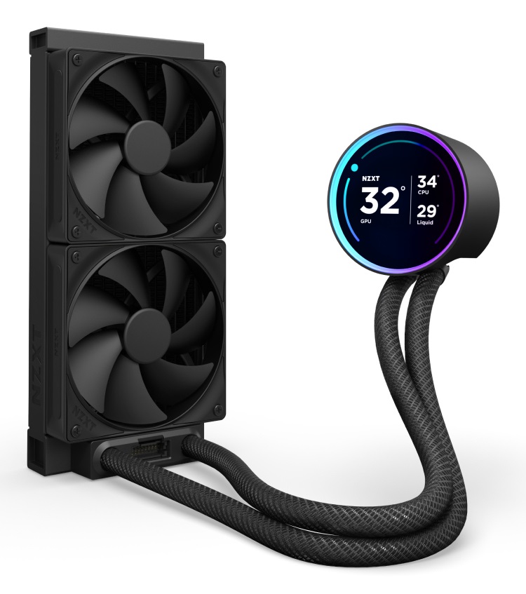 NZXT Kraken Elite 240 - Raffreddatore di liquidi AIO 12 cm con 2 ventole F120P e display LCD IPS - Nero