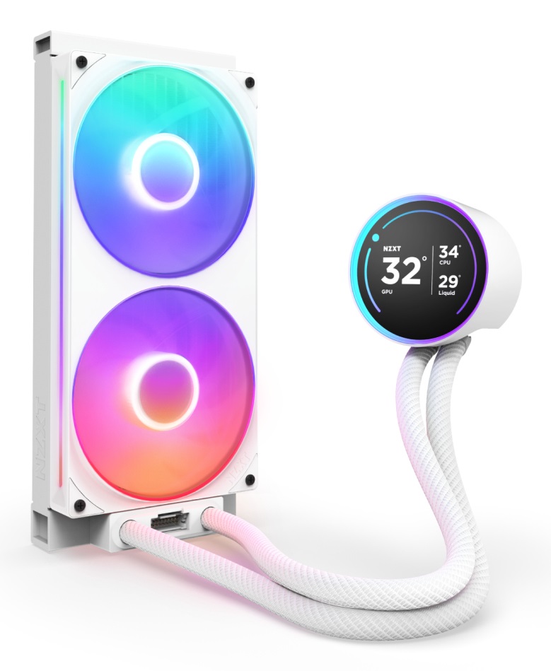 NZXT Kraken Elite 280 RGB - Raffreddatore di liquidi tutto in uno 14 cm, flusso d'aria 98,61 pdc/min, colore bianco