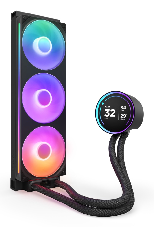 NZXT Kraken Elite 360 RGB - Raffreddatore a liquido AIO per CPU - Radiatore da 360 mm con Ventola F360 RGB e LCD IPS personalizzabile - Compatibile con Intel LGA 1700, 1200/115X, 1851 e AMD AM5, AM4 - Nero