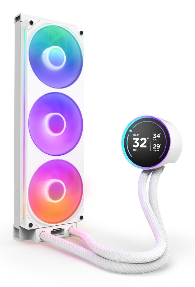 NZXT Kraken Elite 360 RGB - Raffreddatore a liquido AIO 360 mm con Ventola F360 RGB e Display IPS 2,72
