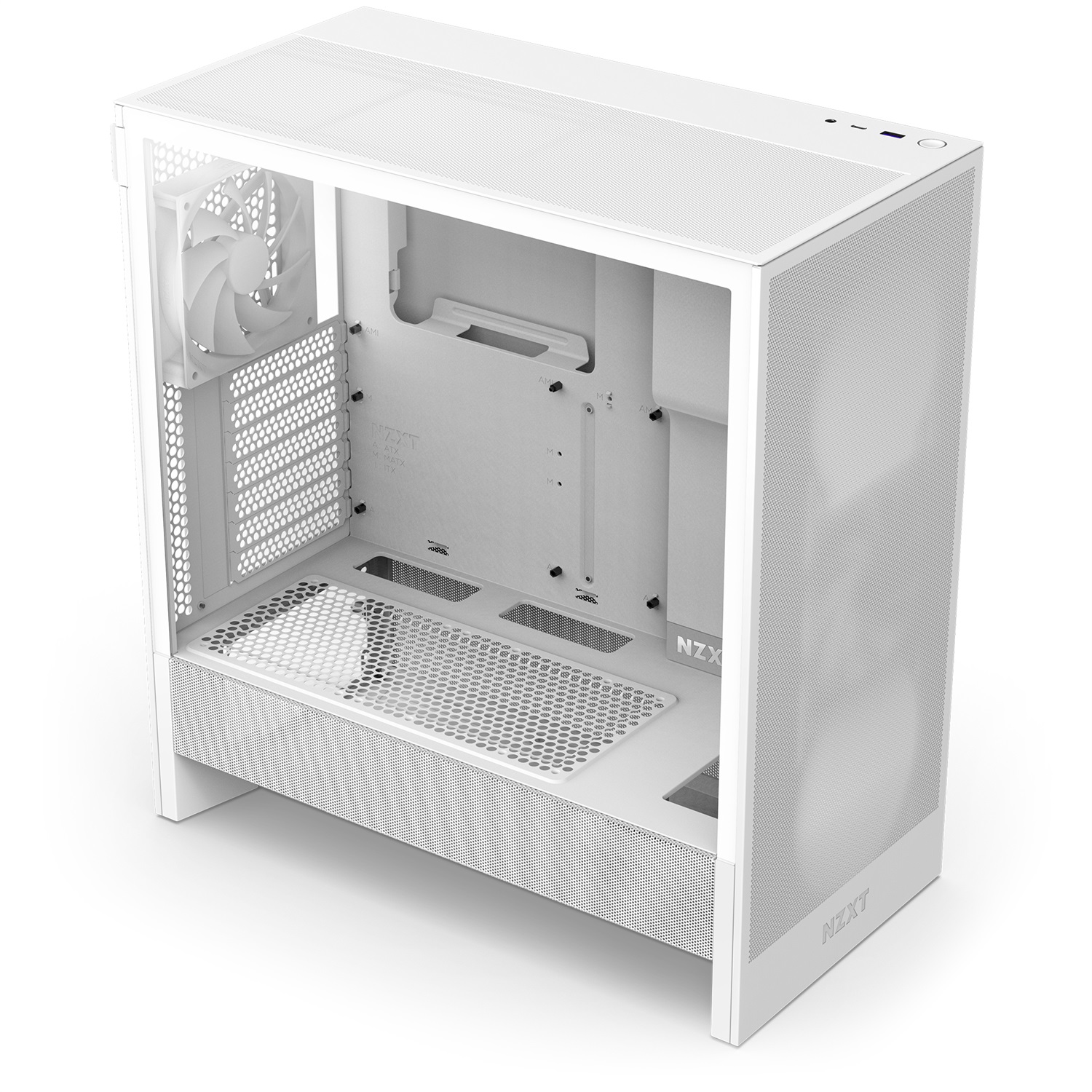 NZXT H5 Flow - Case per PC Gaming Midi Tower ATX Bianco con Flusso d'Aria Elevato e 2 Ventole da 120 mm Incluse