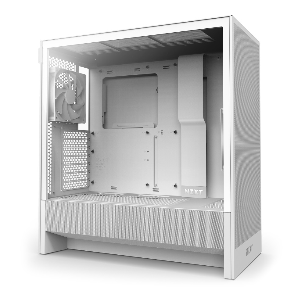NZXT H5 Flow - Case per PC Gaming Midi Tower ATX Bianco con Flusso d'Aria Elevato e 2 Ventole da 120 mm Incluse