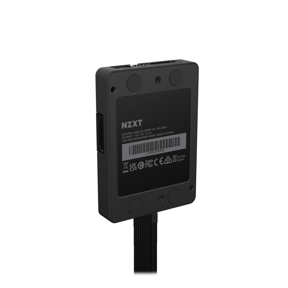 NZXT AC-CRFR1-B1 - Controller digitale della velocità delle ventole e dell'illuminazione RGB, 3 canali, Nero