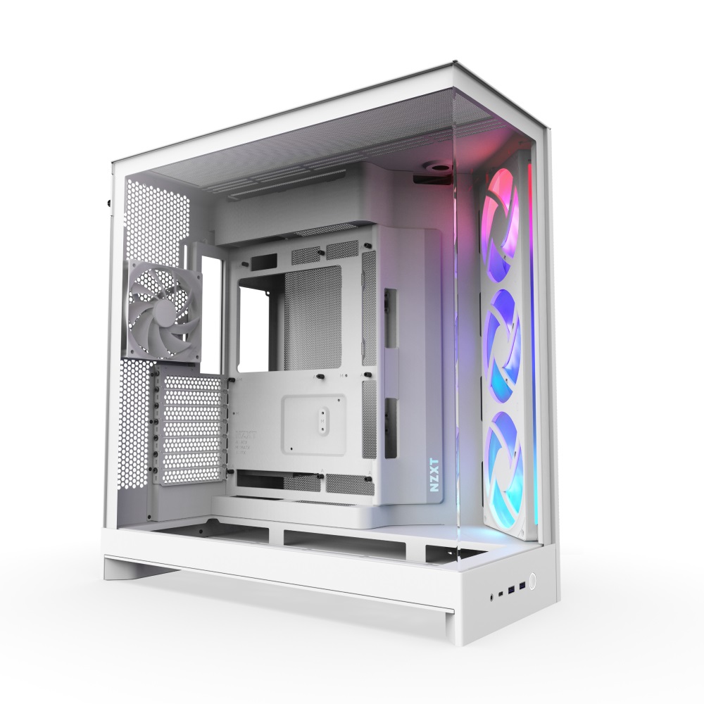 NZXT H9 Flow RGB Midi Tower Bianco con Vetro Temperato e Illuminazione RGB
