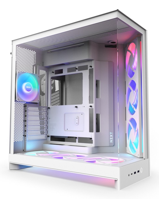 NZXT H9 Flow RGB Case Midi Tower ATX Bianco con Vetro Temperato e Illuminazione RGB
