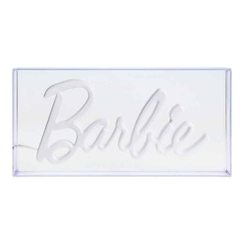 Paladone PP11573BR Luce Notturna LED Rosa con Logo Barbie - 30 cm, Alimentazione USB e Spina, Ideale per Camerette