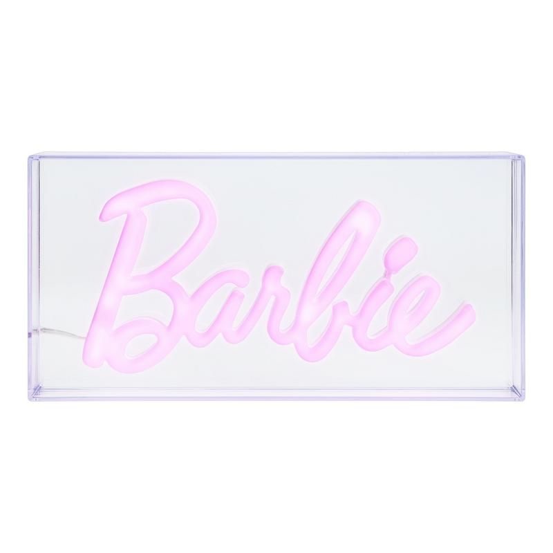 Paladone PP11573BR Luce Notturna LED Rosa con Logo Barbie - 30 cm, Alimentazione USB e Spina, Ideale per Camerette