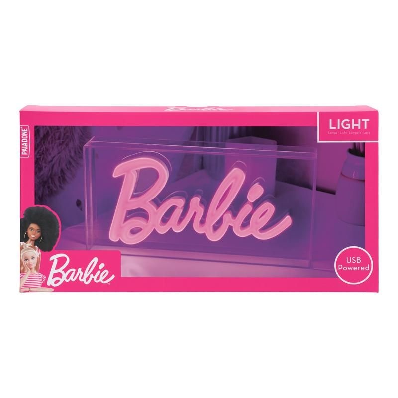 Paladone PP11573BR Luce Notturna LED Rosa con Logo Barbie - 30 cm, Alimentazione USB e Spina, Ideale per Camerette