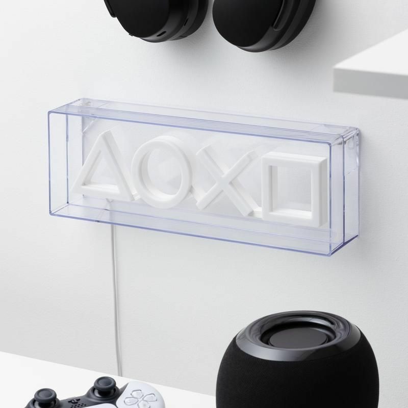 Paladone Luce Neon Icone PlayStation - Lampada LED Ricaricabile USB, Montabile a Parete o Da Tavolo, Dimensioni 10x30x5 cm