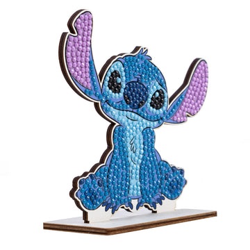 Craft Buddy Kit Diamond Painting Originale - Stitch, Collezione Disney Lilo & Stitch con Diamanti in Resina Brillante e Supporto in Legno, 11cm