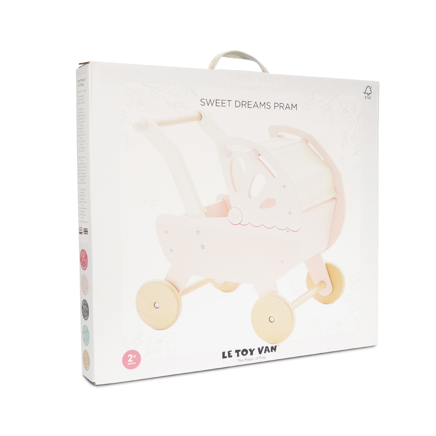 Le Toy Van Carrozzina per Bambole Sweet Dreams - Design Tradizionale con Dettagli Eleganti e Materasso Morbido