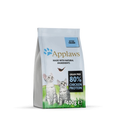 Applaws Cibo Secco per Gattini con Pollo - 400 g, Senza Cereali, 80% Proteine di Pollo, Busta Resellabile