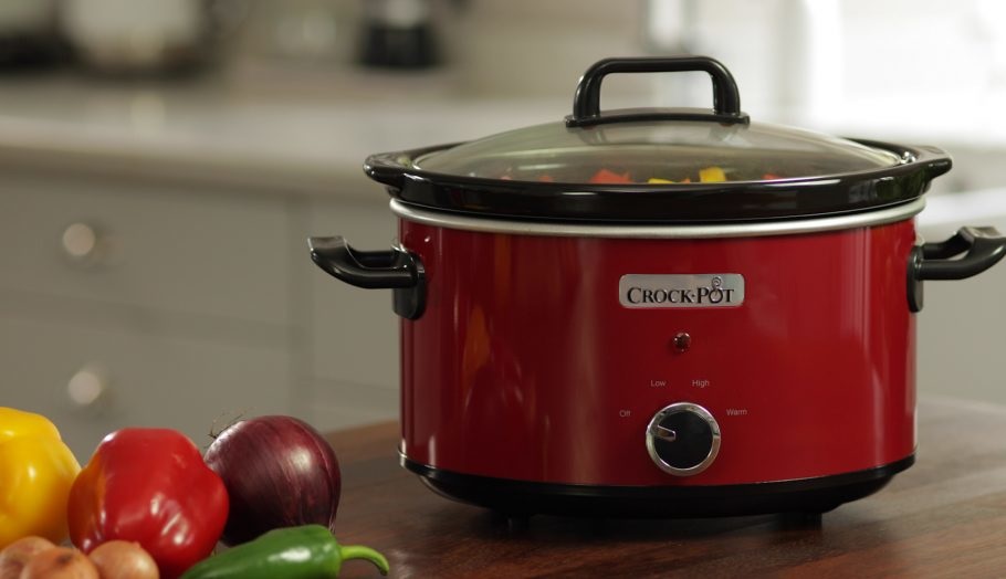 Crock-Pot SCV400RD Pentola per Cottura Lenta 3,5 L Rosso - Fino a 4 Persone, 2 Impostazioni di Cottura, Ceramica, Coperchio in Vetro