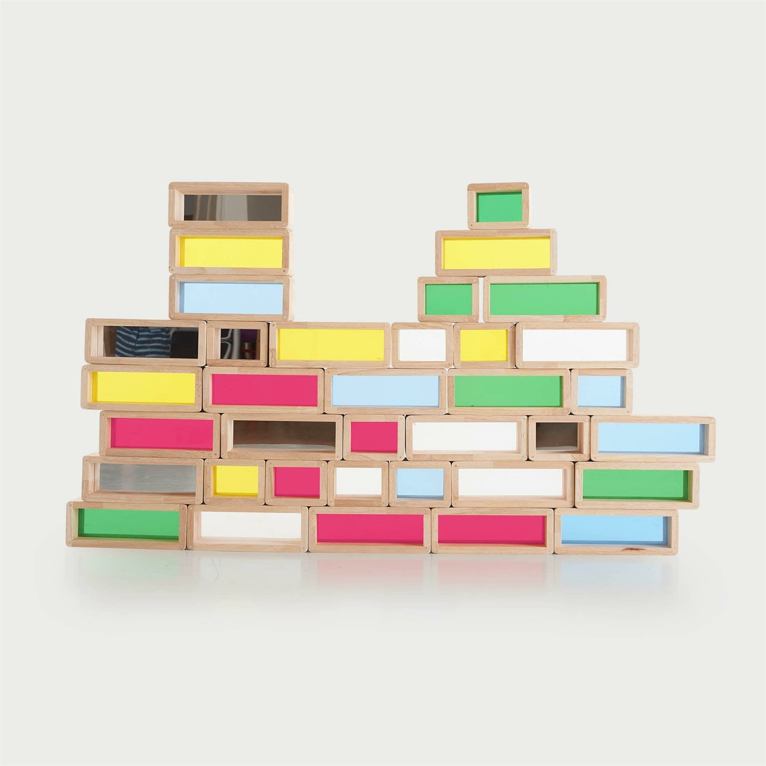 TickiT Set Blocchi Giganti Arcobaleno - 36 Pezzi in Legno per Creatività e Gioco Sensoriale