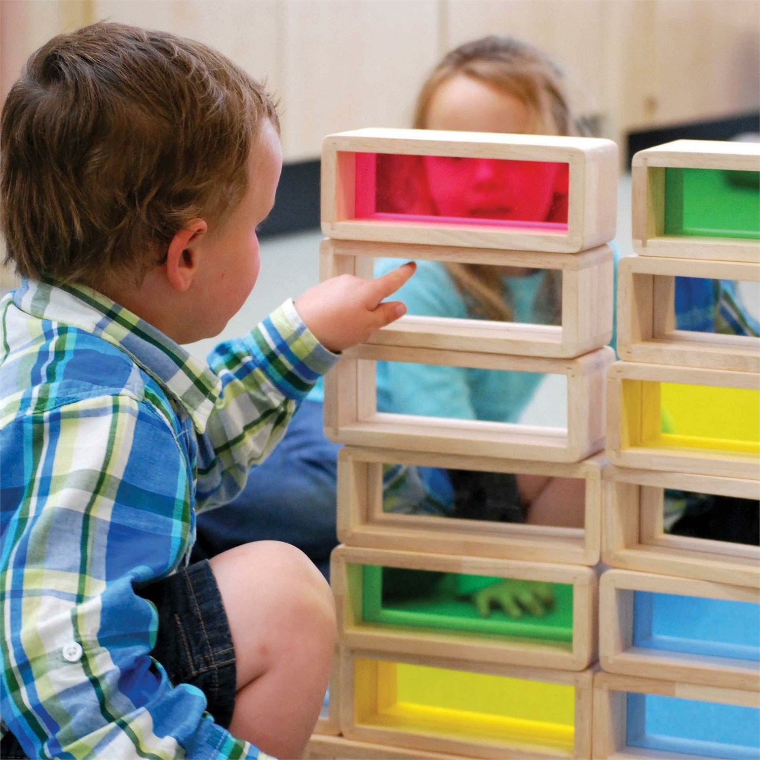 TickiT Set Blocchi Giganti Arcobaleno - 36 Pezzi in Legno per Creatività e Gioco Sensoriale
