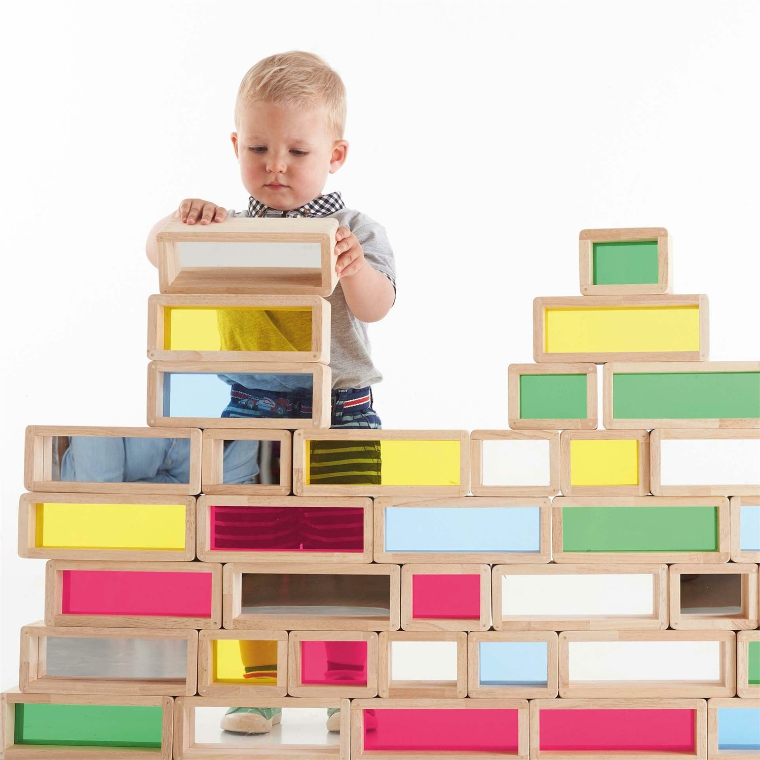 TickiT Set Blocchi Giganti Arcobaleno - 36 Pezzi in Legno per Creatività e Gioco Sensoriale
