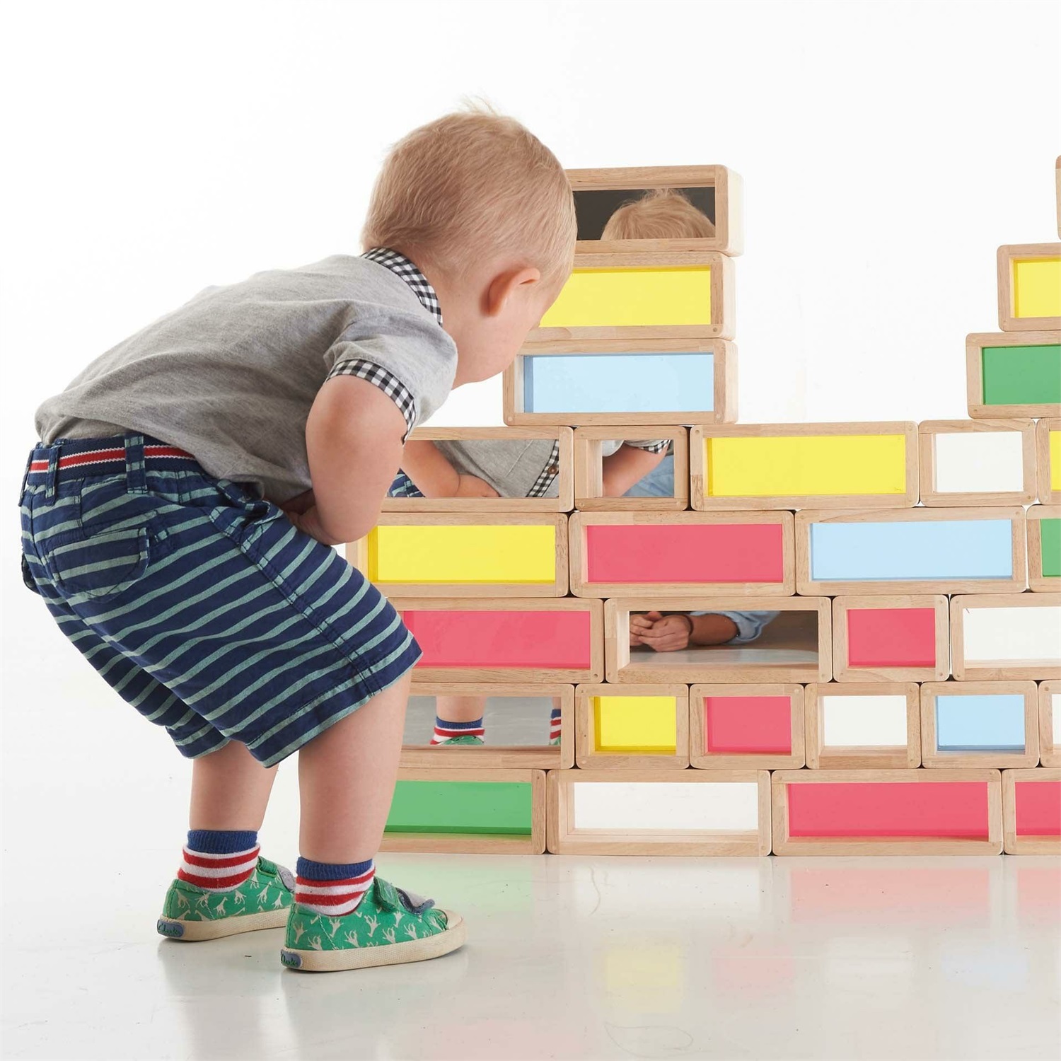 TickiT Set Blocchi Giganti Arcobaleno - 36 Pezzi in Legno per Creatività e Gioco Sensoriale
