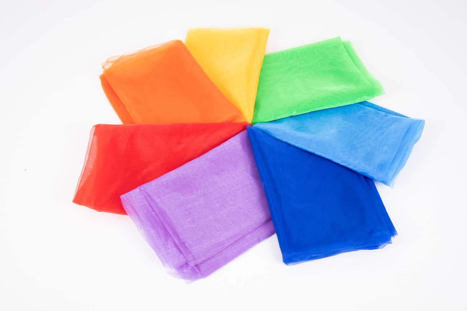 TickiT Teli Organza Arcobaleno - Set 7 Pezzi 1x1,5 m per Giochi Educativi e Creativi