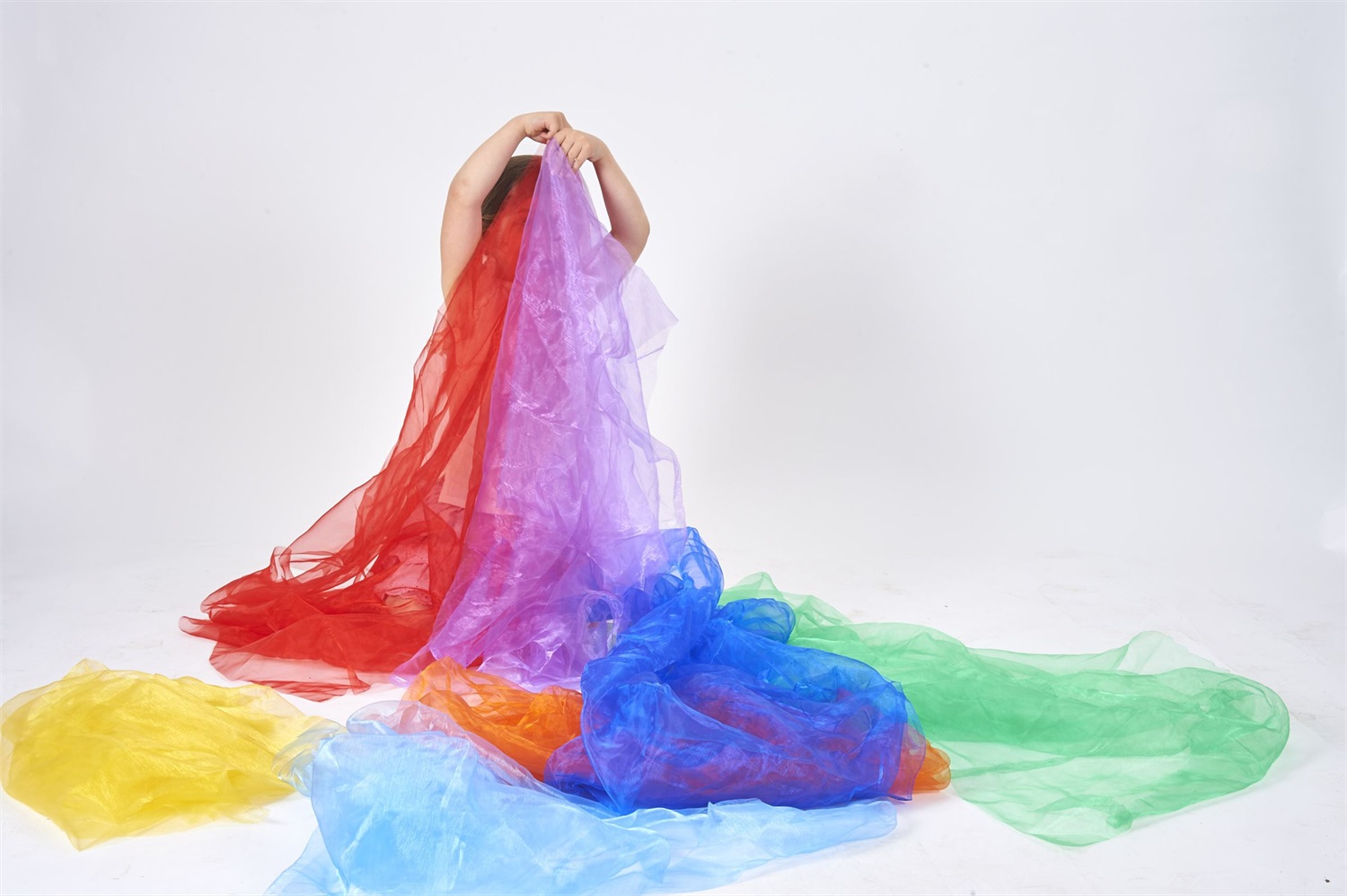 TickiT Teli Organza Arcobaleno - Set 7 Pezzi 1x1,5 m per Giochi Educativi e Creativi