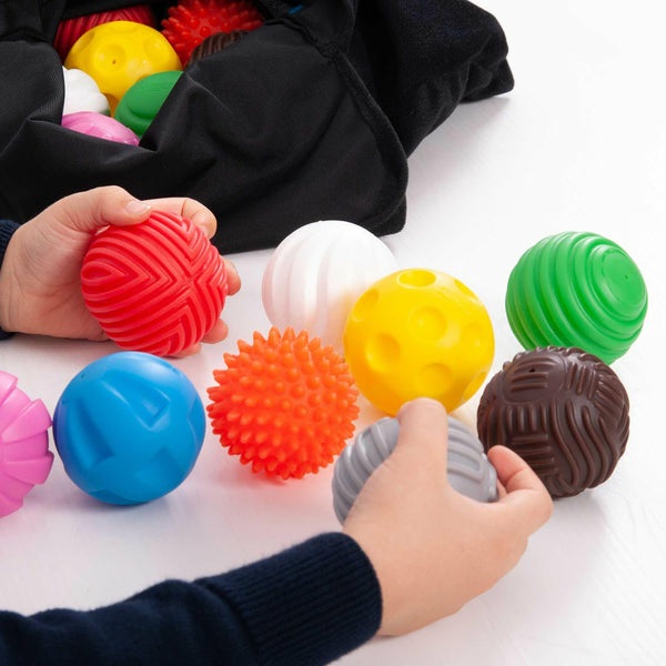 TickiT Palline delle Scoperte Sensoriali - Set di 18 Palline Tattile per lo Sviluppo dei Sensi nei Bambini