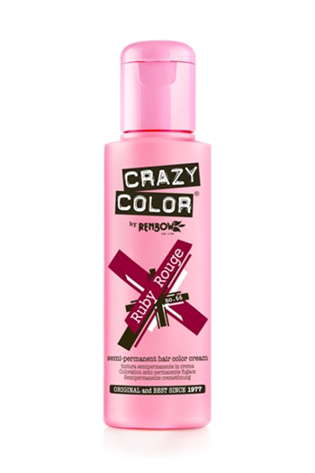 CRAZY COLOR Ruby Rouge Colore per Capelli Semi-Permanente 100 ml - Senza Ammoniaca, Pronto all'Uso, Vegano