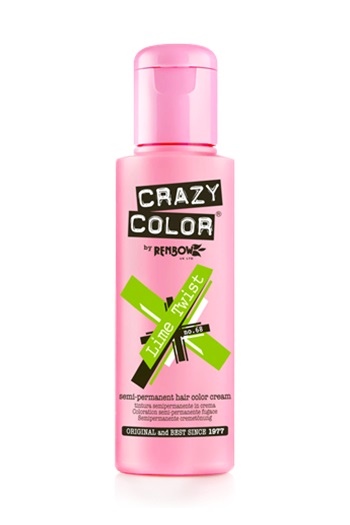 CRAZY COLOR Lime Twist - Colore per Capelli Verde Semi-Permanente 100 ml, Pronto all'Uso, Senza Ammoniaca e PPD
