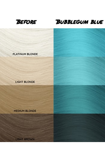 Crazy Color Bubblegum Blue - Colore per Capelli Semi Permanente 100 ml, Pronto all'Uso, Senza PPD e Ammoniaca, Vegano