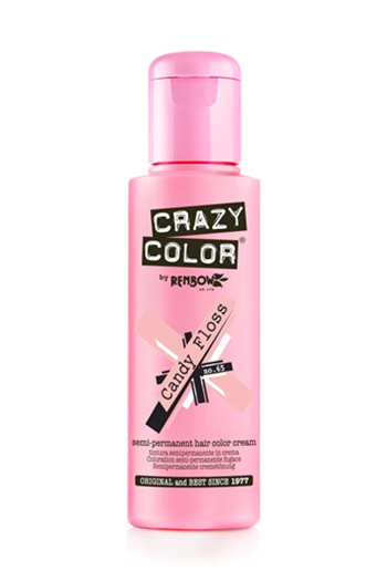 Crazy Color Candy Floss - Colore per Capelli Semipermanente 100 ml, Senza Ammoniaca, Pronto all'Uso, Vegano