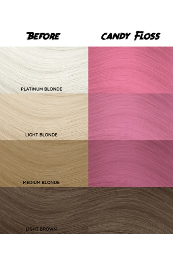 Crazy Color Candy Floss - Colore per Capelli Semipermanente 100 ml, Senza Ammoniaca, Pronto all'Uso, Vegano