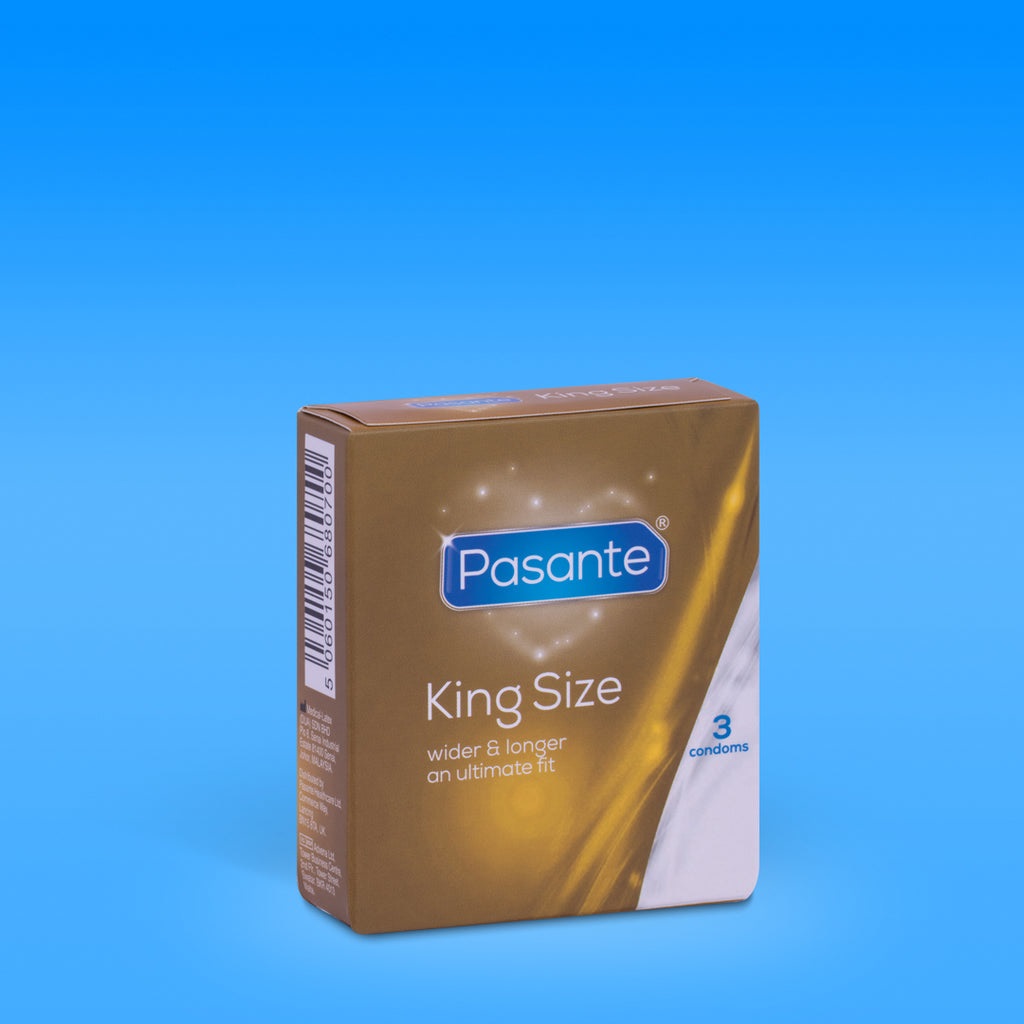 Pasante King Size Preservativi 3 pz - Extra Large, 60 mm di larghezza, 205 mm di lunghezza, Lubrificati e Comfort Ottimale