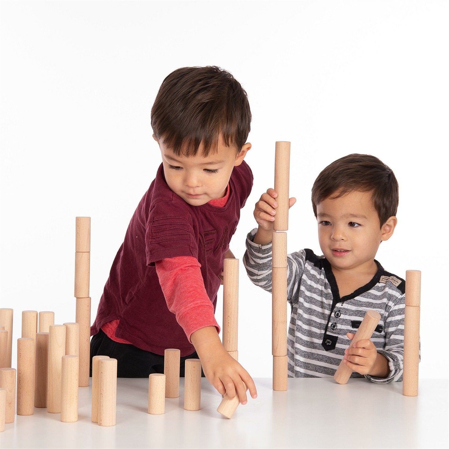 TickiT Colonne Architetto in Legno di Faggio Naturale - Gioco di Costruzioni per Bambini