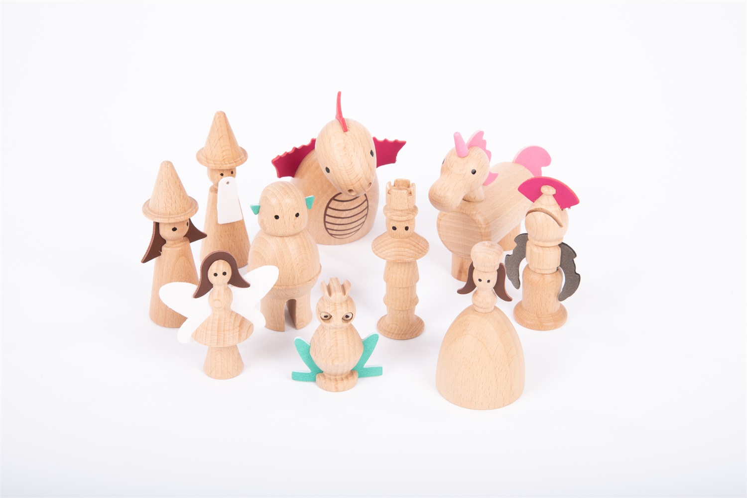 TickiT Set di Figure Fantasy in Legno - 10 Personaggi Magici per Giochi e Narrazione