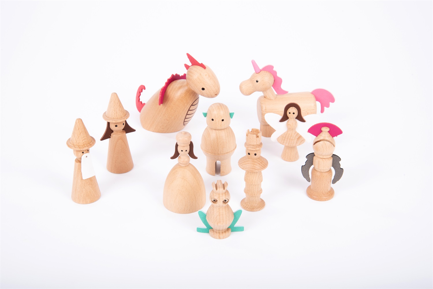 TickiT Set di Figure Fantasy in Legno - 10 Personaggi Magici per Giochi e Narrazione
