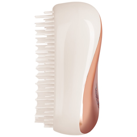 Tangle Teezer Compact Styler Rose Gold Ivory - Spazzola Districante Tascabile con Cover Protettiva per Capelli Morbidi e Senza Nodi